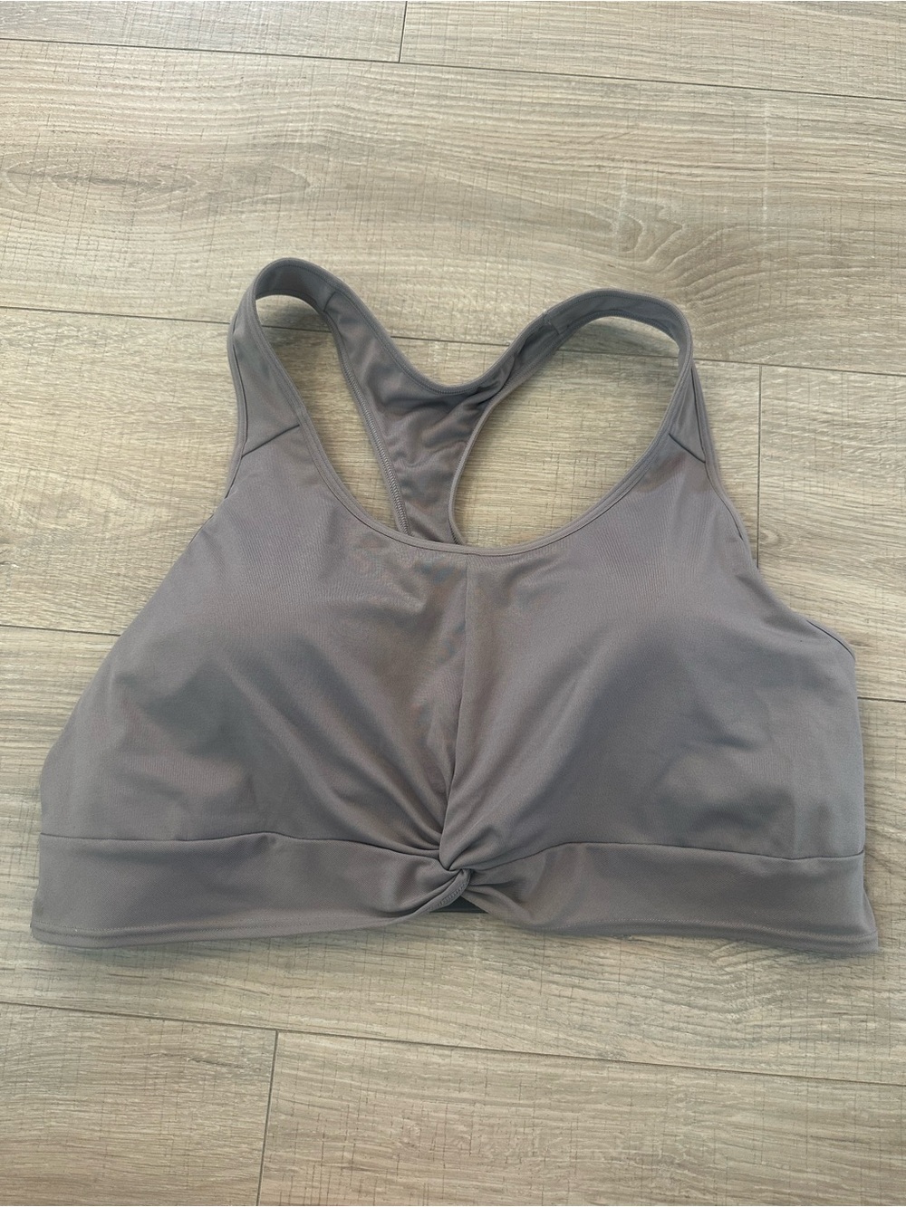 Champion Twist-Front Racerback Sports Bra — Gray